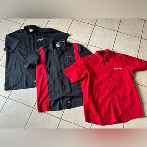 Set of 3 Men’s Snap On Tools Button Short Sleeve Shirts Size Large